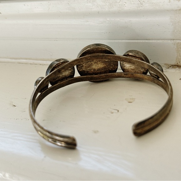 Vintage Jay King DTR Turquoise Stone Sterling Silver Desert Rose Cuff Bracelet - Picture 11 of 16